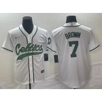 Maglia #7 Brown Boston Celtics baseball Bianco