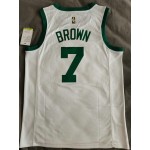 Maglia #7 Brown Celtics 75th Anniversary Bianco Stampato