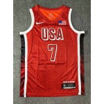 Maglia 7 Durant 2024 USA Team Rosso Uomo