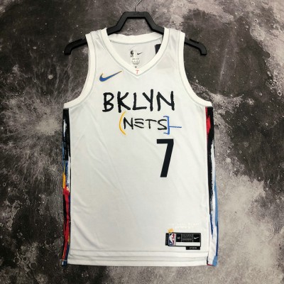 Maglia #7 Durant Brooklyn Nets 2022-23 city Bianco Stampato