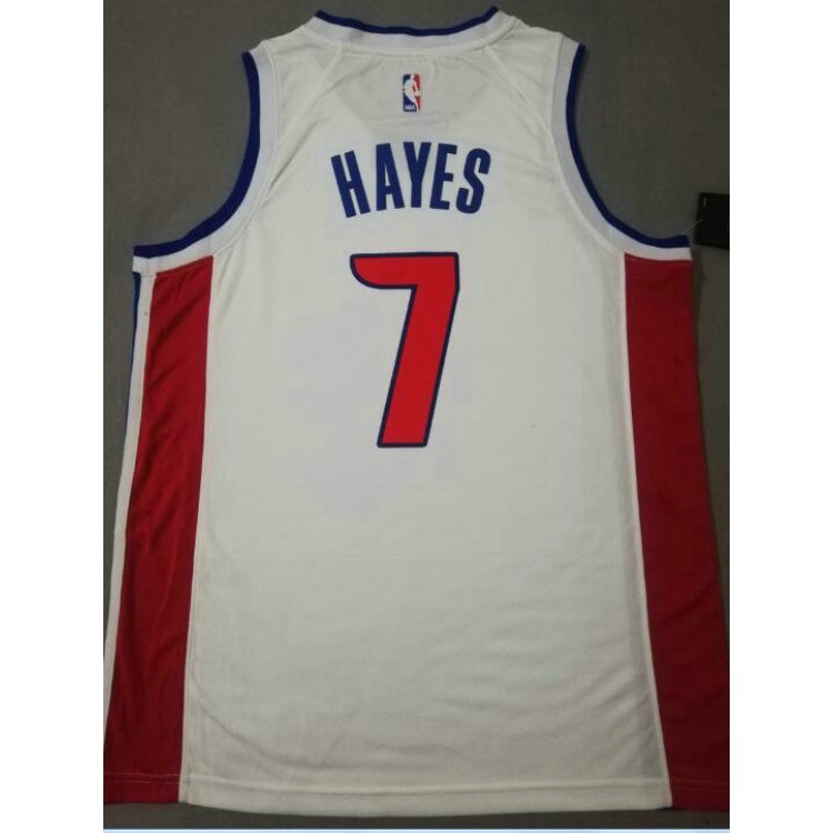 Maglia #7 Hayes Detroit Pistons Bianco Stampato