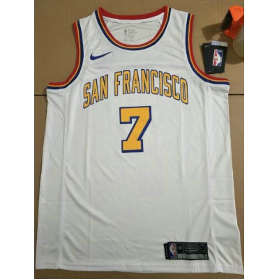 Maglia NBA 7 Paschall San Francisco Bianco Con sponor logo Stampato