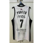 7 Punter Partizan Belgrade 2023-24 Basketball Maglia Bianco Uomo