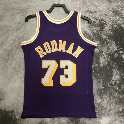 Maglia NBA 73 Dennis Rodman Lakers 1998-99 Mitchell & Ness Retro Viola Stampato