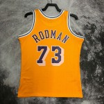 Maglia NBA 73 Dennis Rodman Lakers 1998-99 Retro Giallo Stampato