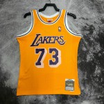 Maglia NBA 73 Dennis Rodman Lakers 1998-99 Retro Giallo Stampato