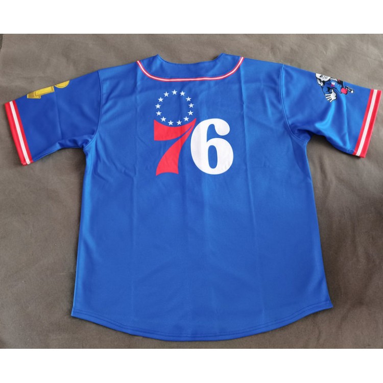 Maglia #76ers Manica Corta Blu Digital Stampaing