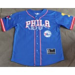 Maglia #76ers Manica Corta Blu Digital Stampaing