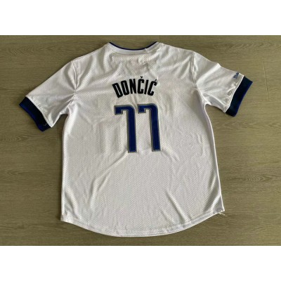 Maglia NBA 77 Doncic Dallas Mavericks Mitchell & Ness Manica Corta Bianco