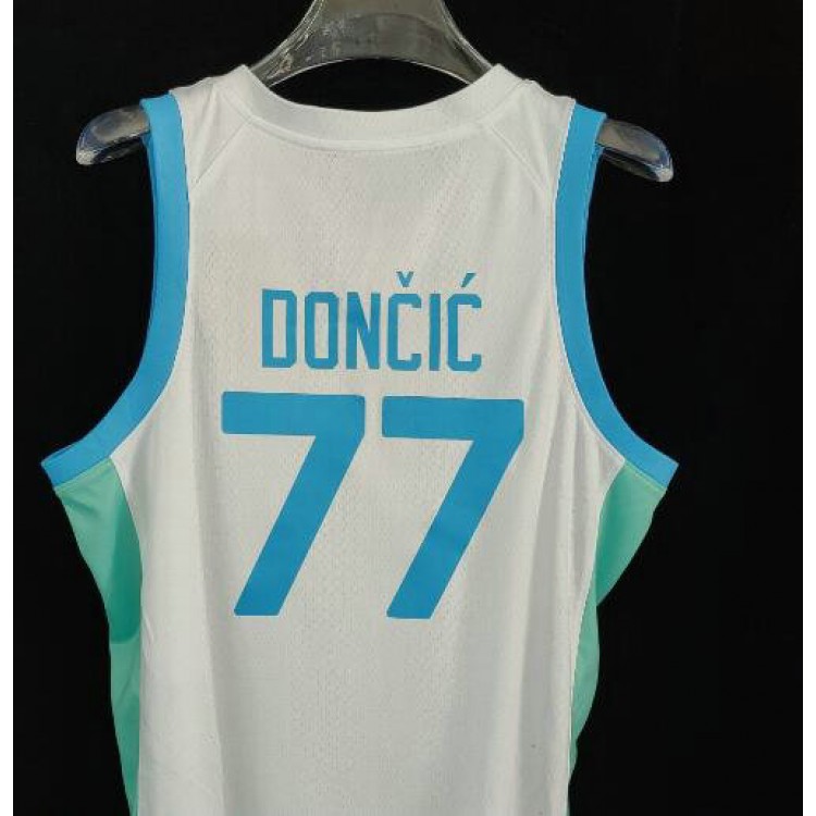 Maglia 77 Doncic Slovenia Limited Home Bianco Uomo