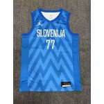 Maglia 77 Doncic slovenija 2023-24 Blu Stampato