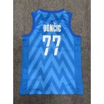 Maglia 77 Doncic slovenija 2023-24 Blu Stampato