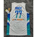 Maglia NBA 77 Doncic slovenija 23-24 Bianco Stampato