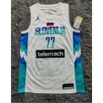 Maglia NBA 77 Doncic slovenija 23-24 Bianco Stampato