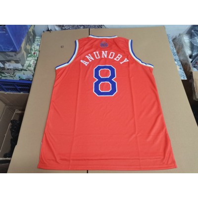 Maglia #8 Anunoby Knicks Arancione Stampa