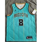 Maglia #8 Harrell Charlotte Hornets Buzz city Blu