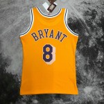 Maglia NBA 8 Kobe Bryant Lakers 1996-97 Retro Giallo Stampato