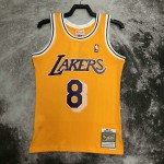 Maglia NBA 8 Kobe Bryant Lakers 1996-97 Retro Giallo Stampato