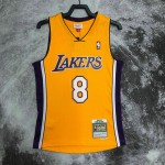 Maglia NBA 8 Kobe Bryant Lakers 1999-00 Retro Giallo Stampato