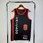 Maglia NBA 8 Lavine Bulls 2024 city Nero