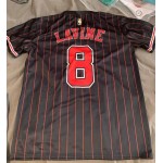 Maglia NBA 8 Lavine Bulls Manica Corta Nero con Striscia Stampato