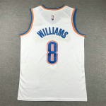 Maglia NBA 8 Williams OKC Thunder 23-24 Bianco Ricamato