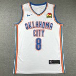 Maglia NBA 8 Williams OKC Thunder 23-24 Bianco Ricamato