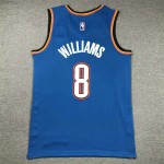 Maglia NBA 8 Williams OKC Thunder 23-24 Blu Ricamato