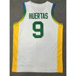 Maglia 9 Huertas 2024 Olympics Brazil Team Basketball Bianco Uomo