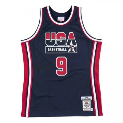 Maglia 9 Jordan 1992 USA Blu Navy Stampato