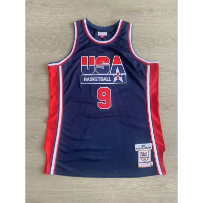 Maglia NBA 9 Jordan USA 1992 Autentico Blu