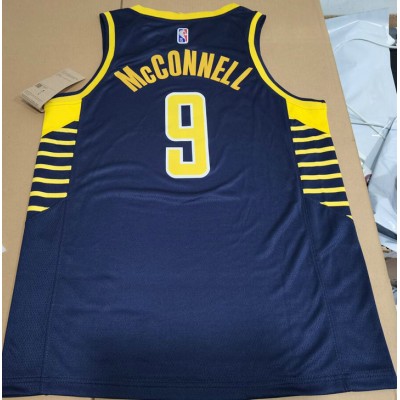 Maglia #9 Mcconnell Pacers 22-23 Blu con diamond logos Stampato