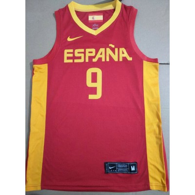 Maglia 9 Rubio Spain FIBA Basketball world cup Rosso