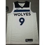 Maglia NBA 9 Rubio Timberwolves Bianco Stampato