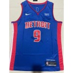 Maglia #9 Thompson Detroit Pistons Blu Ricamato