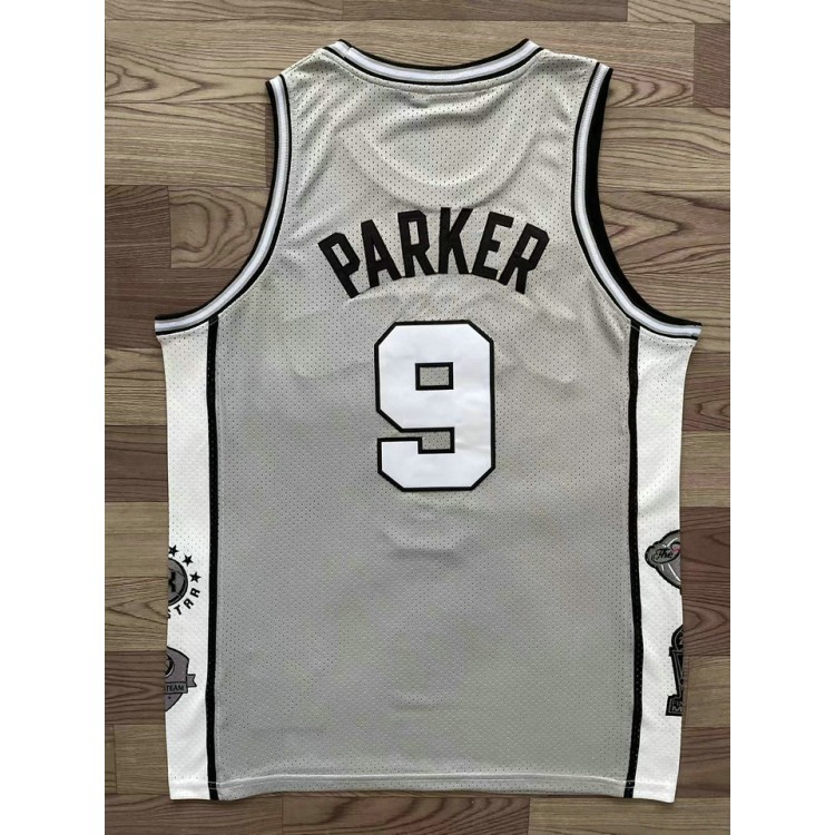 Maglia NBA 9 Tony Parker Spurs Hall of Fame Grigio