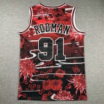 Maglia NBA 91 Rodman Bulls Rabbit Year Ricamato