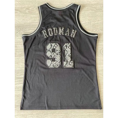 Maglia 91 Rodman Chicago Bulls 1997-98 Leather Snakeskin