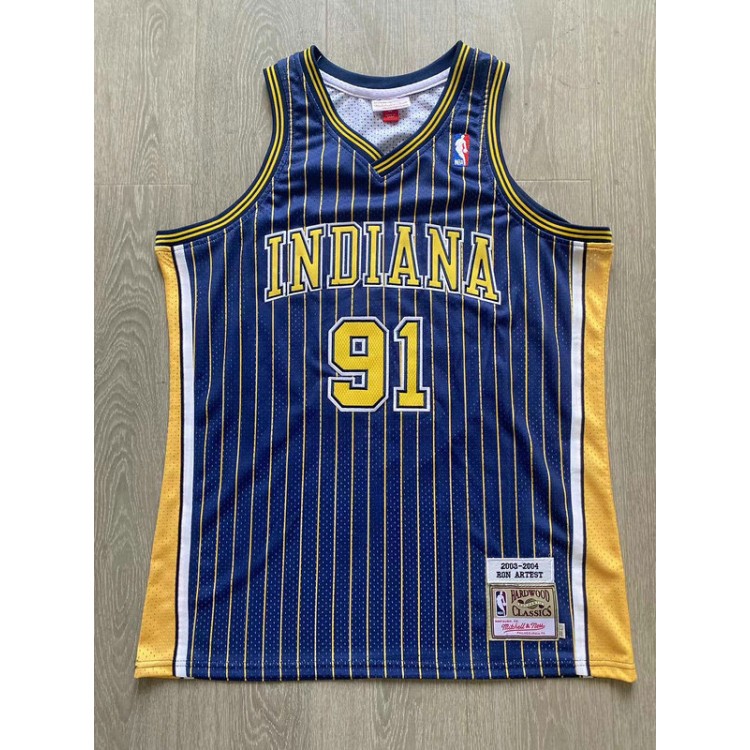 Maglia #91 Ron Artest Pacers 2003-2004 Autentico Blu