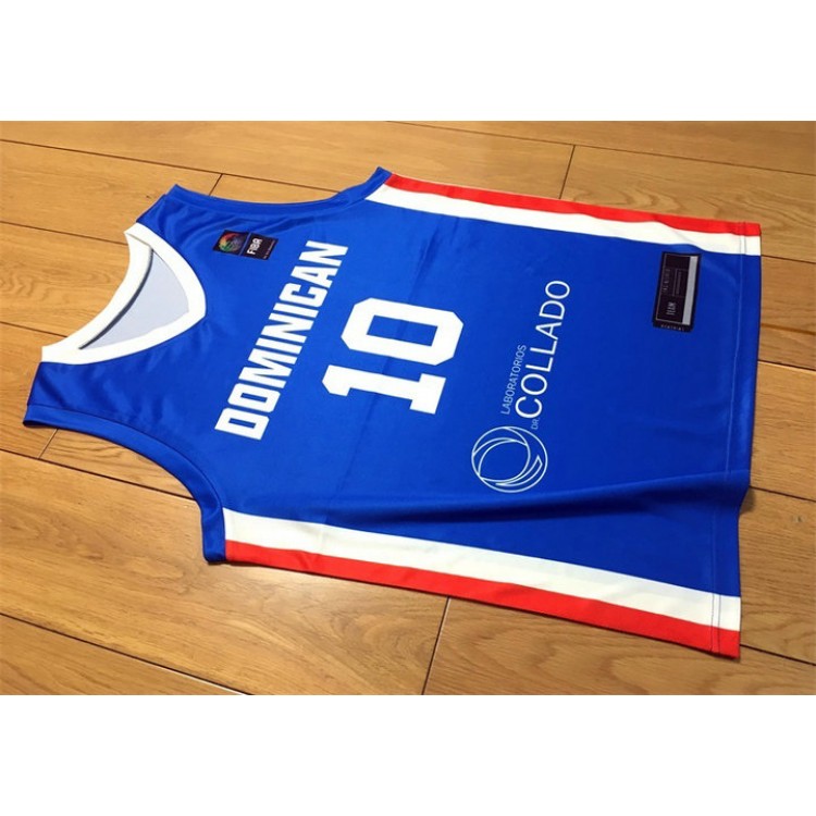 Al Horford 10 Dominicana 2023 World Cup Blu Basketball Maglia Blu Uomo