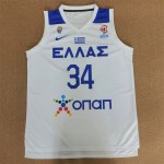 Antetokounmpo G. 34 Bianco Greece 2023 Fiba Eurobasket Maglia Uomo