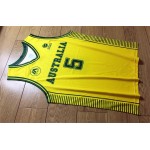 Australian Boomers 5 Patty Mills 2024 Basketball Maglia Giallo Uomo