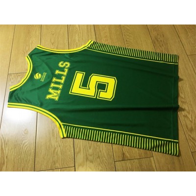 Australian Boomers Patty Mills 2024 Basketball Maglia Verde Uomo