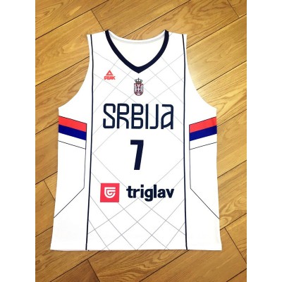 Bogdan Bogdanovic 7 Serbia Srbija Basketball Maglia Bianco Uomo