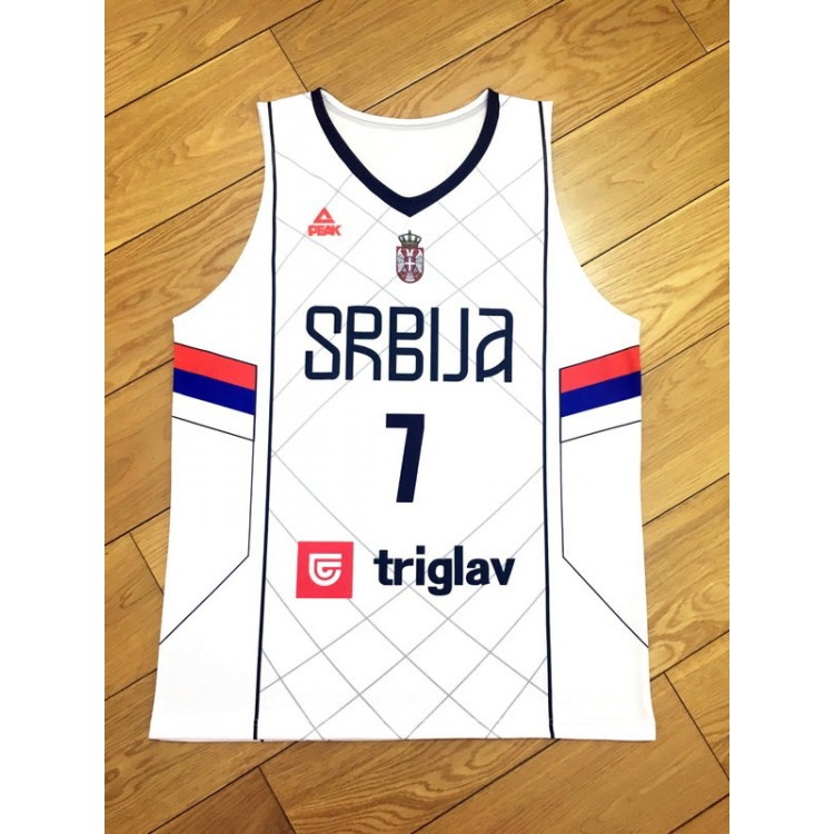 Bogdan Bogdanovic 7 Serbia Srbija Basketball Maglia Bianco Uomo