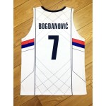 Bogdan Bogdanovic 7 Serbia Srbija Basketball Maglia Bianco Uomo