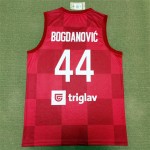 Bojan Bogdanovic 44 Team Hrvatska Croatia 2022-23 Basketball Maglia Rosso Uomo