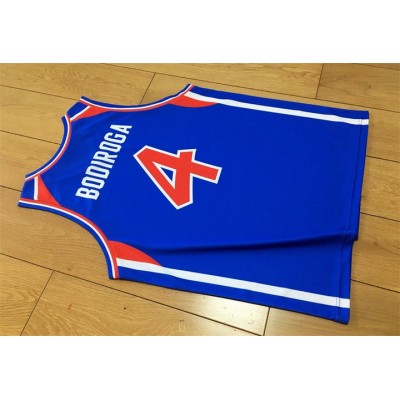 Maglia Dejan Bodiroga 4 Team Jugoslavija Yugoslavia Retro Blu Basketball Uomo