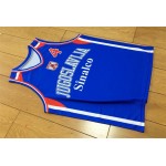 Maglia Dejan Bodiroga 4 Team Jugoslavija Yugoslavia Retro Blu Basketball Uomo