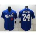 Maglia NBA Front 8 back 24 Bryant Mamba baseball Blu